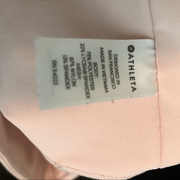 Athleta Eclipse Tights 7/8 Ballerina Gown Light Pink Mesh Inserts Medium - Picture 6 of 7